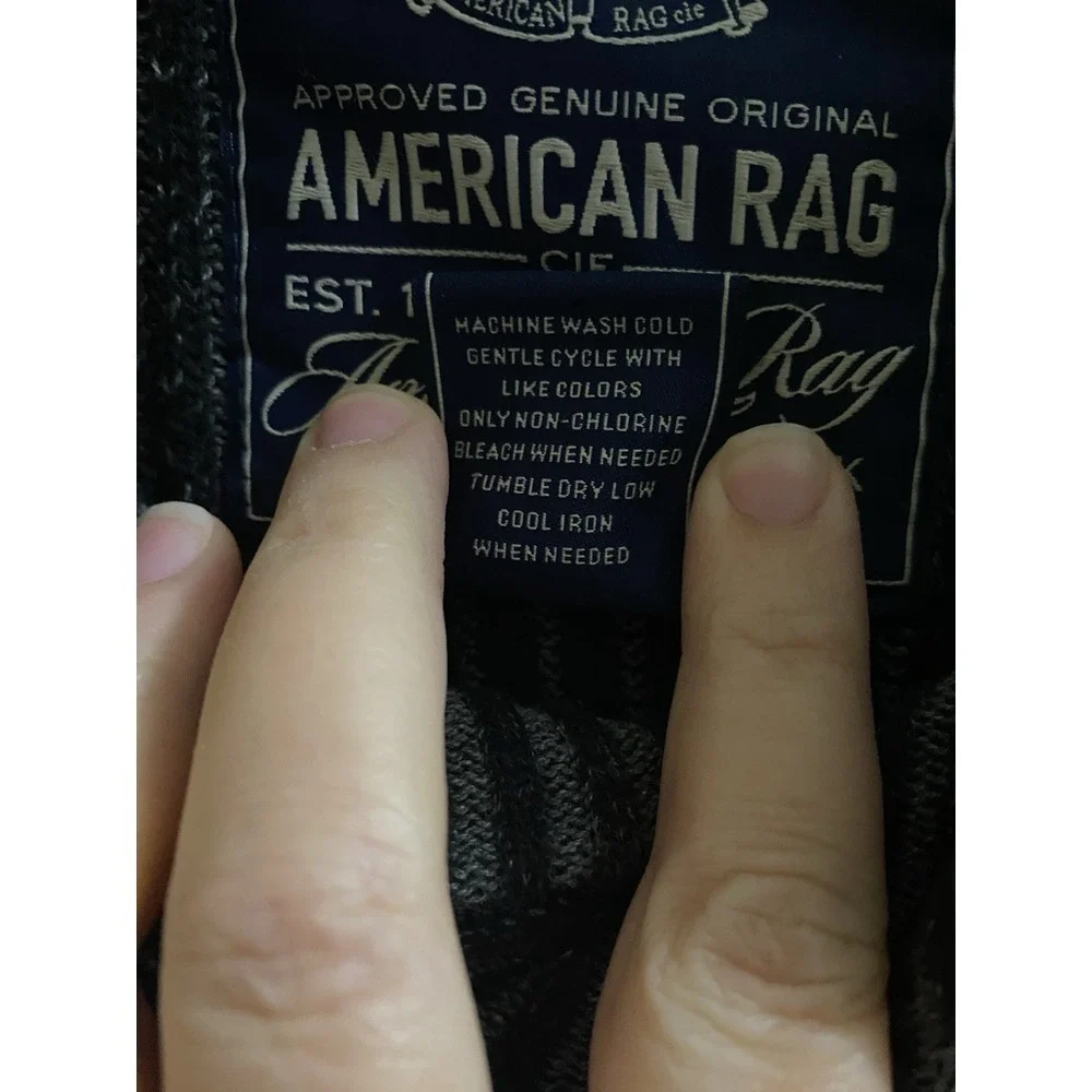 American Rag Mens Cowlneck Sweater Size XXL Black Cotton Stretch Pullover Twill